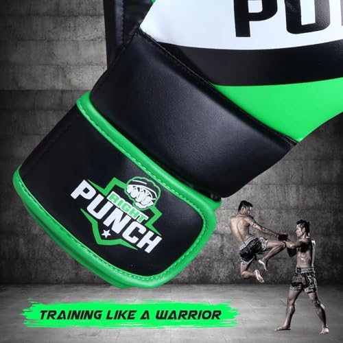 Hybrid MMA Sparring Gloves for Grappling, Kickboxing, and Open Palm Martial Arts - color: Green, size: 3X-Large