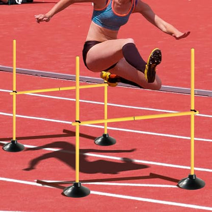 TNZMART 4.9 FT Adjustable Agility Hurdles Poles for Soccer Football Speed Training Equipment Track and Field - style: 3 groups