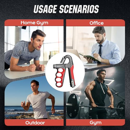 Hand Gripper Strengthener, Hand Squeezer Adjustable Resistance, Grip Strengthener Forearm Strengthener, Hand Exerciser for Muscle Building and Injury Recover, Forearm Strengthener - color: Red