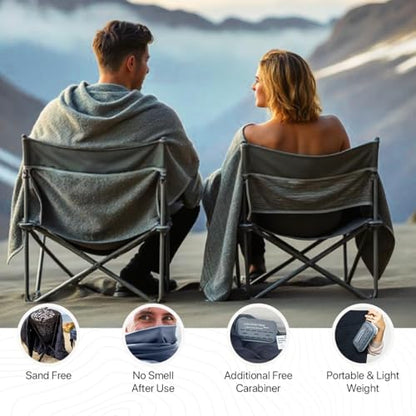 Microfiber Travel Towel - Ultra Absorbent, Quick Dry Towel, Lightweight & Compact, Perfect for Camping, Hiking, Gym, Swimming (60x120cm, 200gsm, Black) - Made from Recycled Plastic Bottles