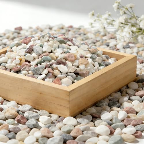 3/8 Inch Decorative Pebbles, River Rocks for Indoor Plants, Succulents, Planters, Vases, Fish Tank, Aquarium Gravel & Landscaping, Mixed Color, 3LB - color: Colorful, size: 3LB