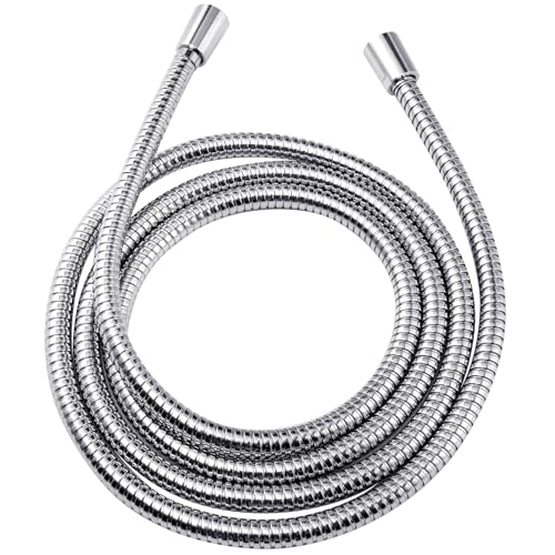BRIGHT SHOWERS Shower Hose For Hand Held Shower Heads, 96 Inches Cord Extra Long Stainless Steel Hand Shower Hose, Ultra-Flexible Replacement Part with Brass Insert, Chrome - color: Chrome, size: 96 inch