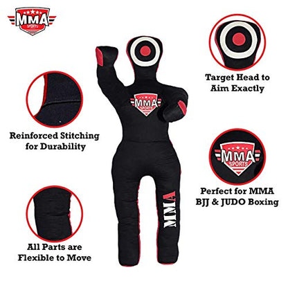 MMA Doctor Bane MMA Brazilian Grappling Submission Dummy Wrestling BJJ Judo Karate Punching Bag Standing Position - 4 FEET -UNFILLED