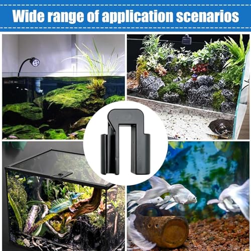 Aquarium Air Tube Holder - Secure Hose Clamp, 2 Pack U Shape Bracket with Adjustment Screw, Durable Acrylic Pliable, Anti Slip Pipe Organizer, for Water Change Siphon Cleaning