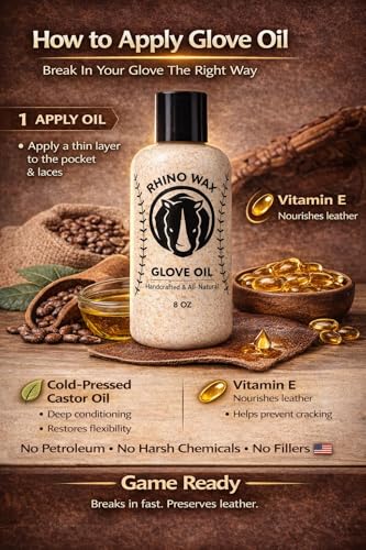 Rhino Wax Premium Baseball Glove Oil for Break-in & Glove Conditioning