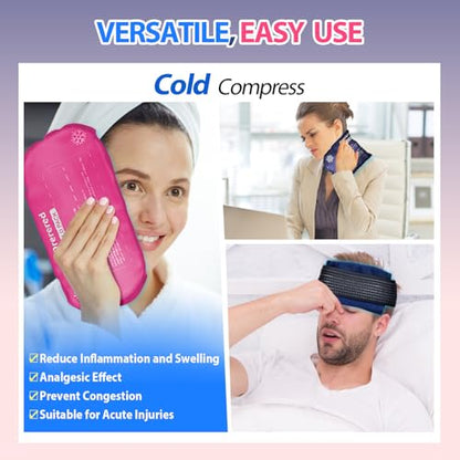 Ice Packs for Injuries Reusable, 3-Piece Set Soft Cold Gel Packs | Soft Ice Wrap for Injury, Alleviate Joint and Muscle Pain - Gel Ice Pack Resuable for Back, Elbow, Shoulder(3pcs-Navy) - color: 3pcs-navy