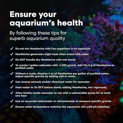 Brightwell Aquatics - NeoMarine Marine Salt Blend for Reef Aquarium - Fish Tank Starter Aquarium Salt - Aquarium Water Treatments, 16-GAL - size: 50-GAL