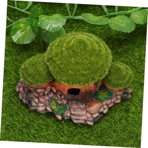 2pcs Decor Ornament Fish Bowls for Betta Fish Aquarium Moss Fish Tank Reptile Bridal House