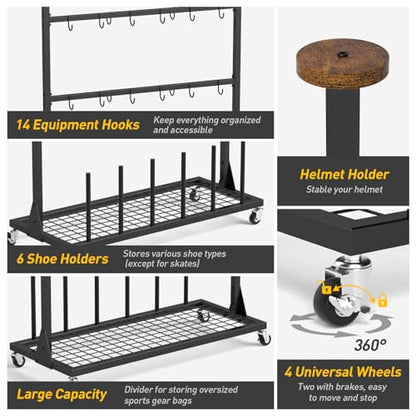 ikkle Large‑Capacity Hockey &Lacrosse Gear Drying Rack.