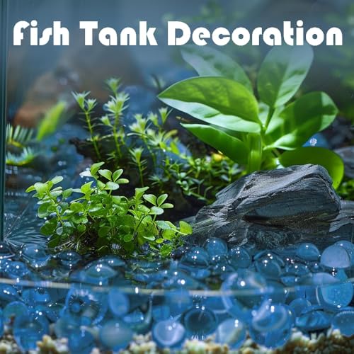 HappyFiller 5 LB Aqua Blue Glass Gems Flat Marbles Gemstones for Vase Fillers,Floral,Aquarium Fish Tank Pebbles Stones,Wedding Centerpieces,Fire Drop Beads,Arts Crafts,Each 3/4 inch