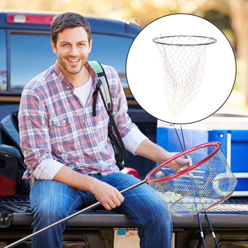 Healifty Fishing Catching Tool Stainless Steel Mesh Basket 40cm Diameter Foldable Replacement Net Head with 8mm Connector for Freshwater and Saltwater Fishing