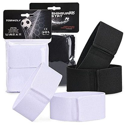 4PCS Soccer Shin Guard Strap, Anti Slip Sports Football Shin Straps | Fixed Legging Bands for Shin Guards, Ankle Guards Support Straps for Soccer, Kicking Ball, Running & Cycling