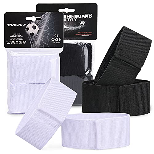 4PCS Soccer Shin Guard Strap, Anti Slip Sports Football Shin Straps | Fixed Legging Bands for Shin Guards, Ankle Guards Support Straps for Soccer, Kicking Ball, Running & Cycling