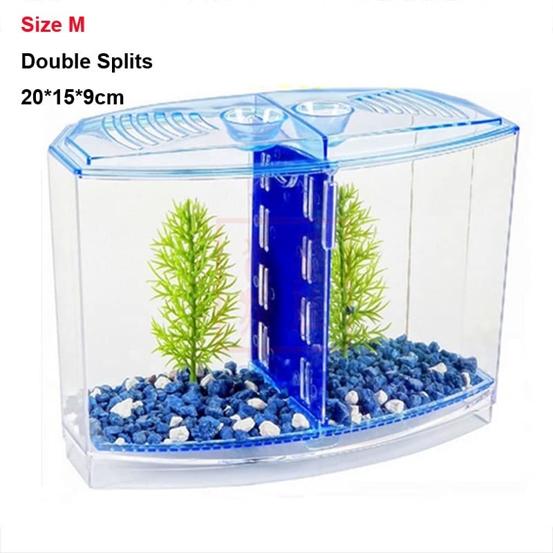 Fish Bowl Vase Fish Tank Aquarium Box Transparent Fish Raising Box Double-Capsule Hatching Double-Layer Incubator Office Aquarium Small Fish Tank Starter Kit