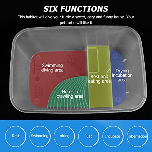 balacoo Plastic Turtle Feeding Box Reptile Breeding Tank Smooth for Easy Cleaning Transparent Design Aquatic Environment for Turtles and Reptiles