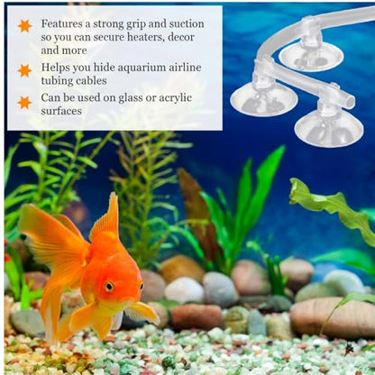 Aquarium Suction Cup Clips Set Fish Tank Air Line Holder Clear Plastic for Glass Fish Supples and Fish Tank Clear Airline Tubing Decorations Shrimp Nests and Reptile - size: Φ0.2in/5mm