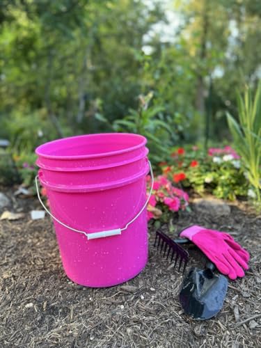 5 Gallon Premium HPDE Plastic Bucket - Made in USA Food Grade Storage Container, BPA Free All Purpose Pail (5, Magenta) - color: Magenta
