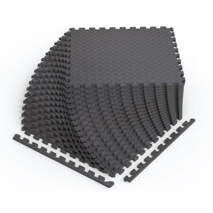 Norsk Diamond-Plate EVA Foam Gym Floor Tiles, Gray, 48-Pack - size: 48 Tiles - 192 Sq. Ft.