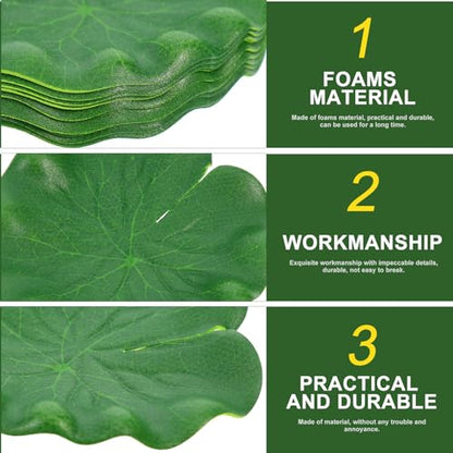 Beaupretty 10pcs 10cm Fake Lotus Leaves Floating Simulated Fish Tank Plants Pool Pond Decor Artificial Water Lily Pads for Aquarium and Home Garden Display