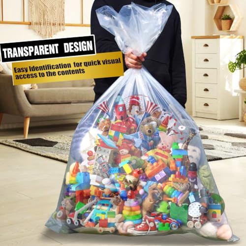 8 Pack 40x55 inches Extra Large Clear Plastic Bags for Car Seat, Luggage, Suitcase, Chair, and Attic Storage, Storage Bags for Clothes Packing, Furniture, Quilts