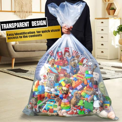 8 Pack 40x55 inches Extra Large Clear Plastic Bags for Car Seat, Luggage, Suitcase, Chair, and Attic Storage, Storage Bags for Clothes Packing, Furniture, Quilts