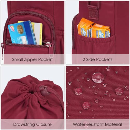 sportsnew 40oz Insulated Crossbody Water Bottle Bag Gym Hiking Phone Pocket - color: Red