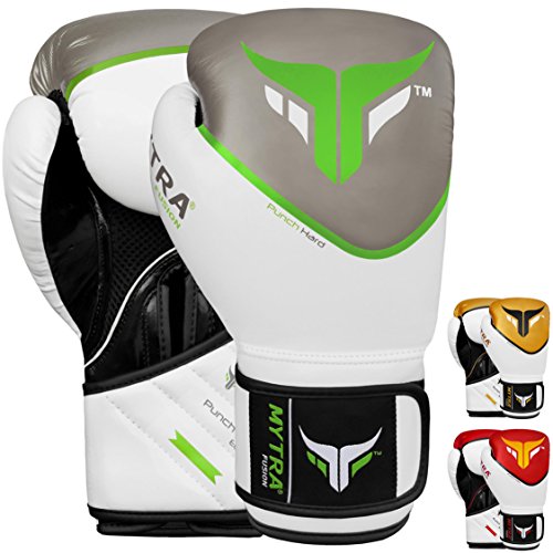 Boxing Gloves for Men & Women – MMA, Muay Thai, Kickboxing & Training Gloves – Punching Gloves for Sparring & Fitness - color: Black/Grey, size: 14-oz