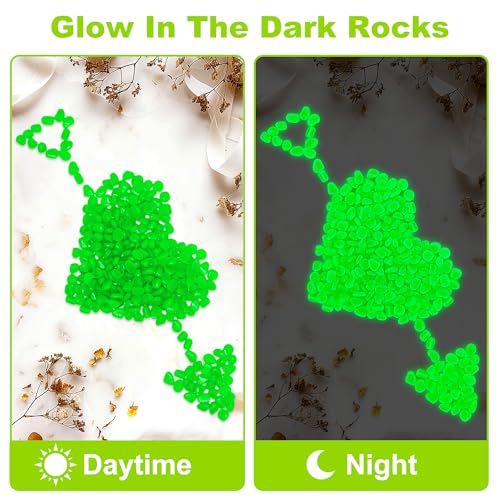 4000pcs 5-8mm Green Glowing Pebbles Glow Pebbles Aquarium Rocks Glow in The Dark Decorative Stones for Walkways Driveway Yard Grass Fish Tank Plant Pots - size: 4000, style: Green