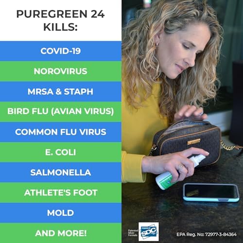 PureGreen24 Disinfectant Spray |Kills COVID-19 Norovirus RSV | Starter Pack