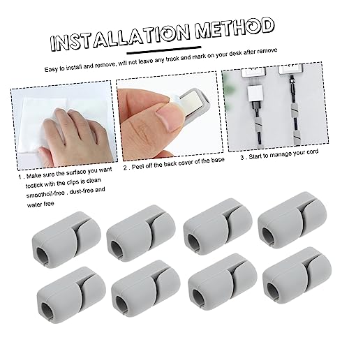 20pcs Clips Self-Adhesive Silicone Cable Fixing Clamps for Organizing USB Power and Mouse Cords Office