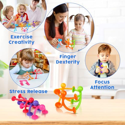 OleOletOy Fidget Toys Bulk for Kids: 42 Pack Small Suction Cup Sensory Toys for Autism Calming - Fidgets for Student Classroom Prizes Party Favors - Travel Essentials Road Trip Activities - style: 42pcs