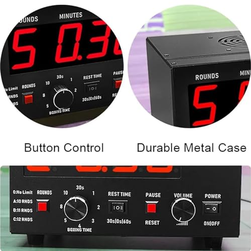 Classic Boxing Interval Timer,Professional Gym Timer, with LED Display, Selectable Training Time, for Muay Thai/Kickboxing (Green) - color: Green
