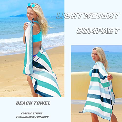 Exclusivo Mezcla 2 Pack Microfiber Quick Dry Oversized Beach Pool Towels - color: Mixed Color-purple/Green, size: 35" x 70"