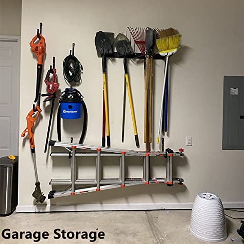 8 Pack Garage Storage Hooks,10 Inch Heavy Duty Ladder Storage Hanger, Wall Mounted Utility Rack
