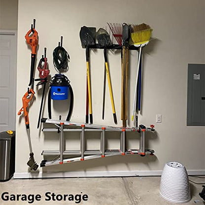 8 Pack Garage Storage Hooks,10 Inch Heavy Duty Ladder Storage Hanger, Wall Mounted Utility Rack