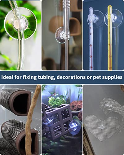 Pawfly 30 Pack Aquarium Suction Cups with Clips and Adjustable Zip Ties Cables Fish Tank Tools for Binding Moss Holding Airline Tubing Decorations Shrimp Nests and Reptile Hammocks - size: 30 Pack