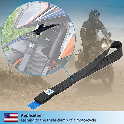 valonic Condor - Soft Loop tie Down Straps Heavy Duty - 4 Pack, 7716lbs, 1.4" x 18", Double Stitched, Black - for Motorcycle Handlebar - size: 1.5 FT - 7700 lbs