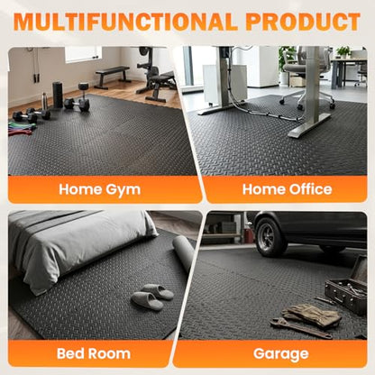 18 Tiles EVA Puzzle Exercise Floor Mats Set, Interlocking Foam Gym Tiles
