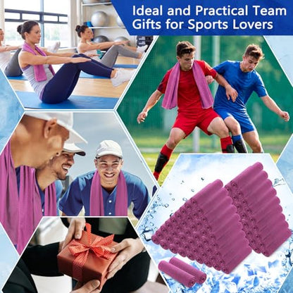 Hosuly 100 Pack Cooling Towels, 40"x12" - color: Rose Red