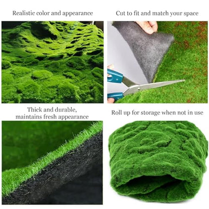 Simulation Artificial Moss Mat 39x39in, Fake Moss Wall DIY Artificial Moss Mat Carpet for Balcony Terrace Decoration Window Display Decoration