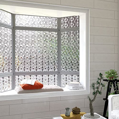 3D Diamonds Window Film, Frosted Privacy Window Film, Vinyl Decorative Window Decals, Static Clings No-Glue Removable Window Sticker for Home Bathroom Living Room (17.5 x 78.7 inch) - size: 17.5 x 78.7 inches
