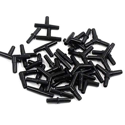 Aquarium Airline Tubing Connectors I T L Y 40pcs Fish Tank Air Tube Adapters for 3/16 '' Air Line Hose (Black) - color: Black