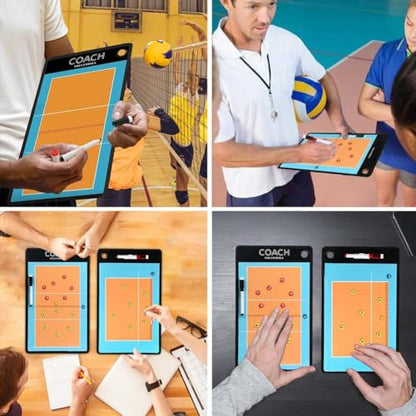 Volleyball Magnetic Tactic Board with Pen Volleyball Coaching Clipboard for Training Match Portable Volleyball Strategy Board