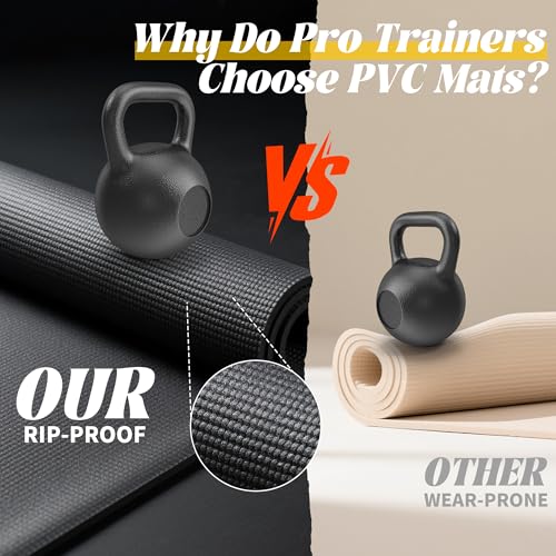 VTORY Extra Thick Large Exercise Mat, 8mm PVC Large Workout Mat 7x5/6x4 - size: 7'x5'x8mm Standard