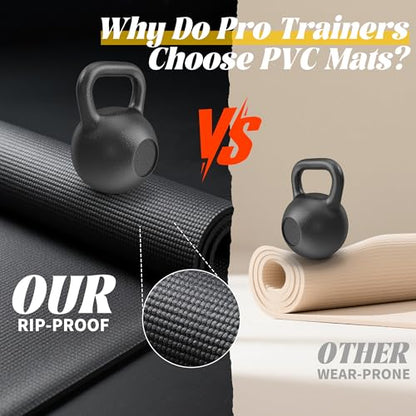 VTORY Extra Thick Large Exercise Mat, 8mm PVC Large Workout Mat 7x5/6x4 - size: 7'x5'x8mm Standard