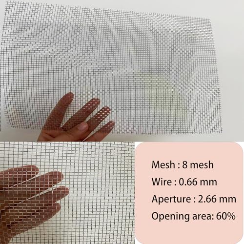 304 Stainless Steel Woven Mesh, 8in X 11.8in (2Pack) - Hard, Heat-Resistant for Air Vent, Animal Cage, Cabinets, Aquarium.