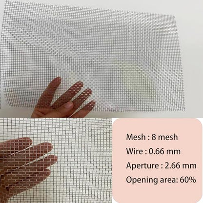 304 Stainless Steel Woven Mesh, 8in X 11.8in (2Pack) - Hard, Heat-Resistant for Air Vent, Animal Cage, Cabinets, Aquarium.