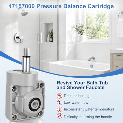 47157000 Shower Cartridge Compatible with Grohe Shower Valve, Tiief Cartridge with 47158000 Non-return Valves, Pressure Balance Cartridge Replacement Compatible with Grohe Tub and Shower Valve