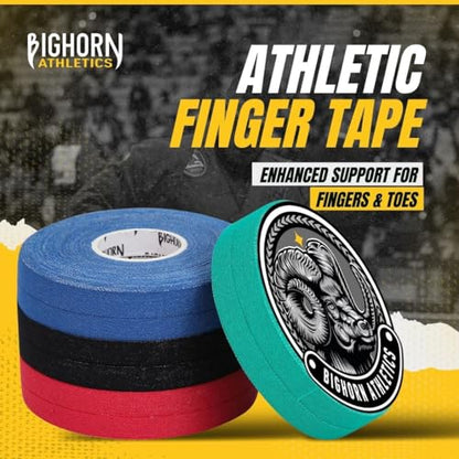 Bighorn Athletics Finger Tape, 0.3in x 45ft, 8 Rolls, Red/Black/Blue/Green - color: Red, Black, Blue, Green, size: 0.3-Inch