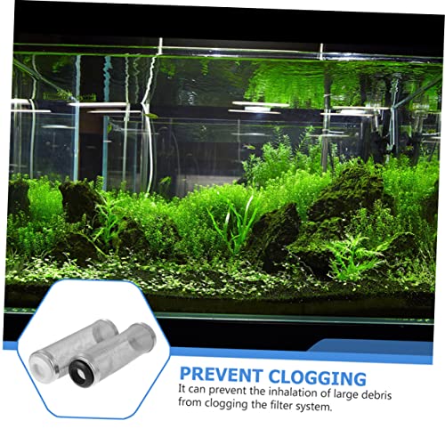 Happyyami 4pcs Stainless Steel Aquarium Cover Easy to Install Fish Tank Protective Cover Prevents Debris from Entering Extends Lifespan Compatible Inlet